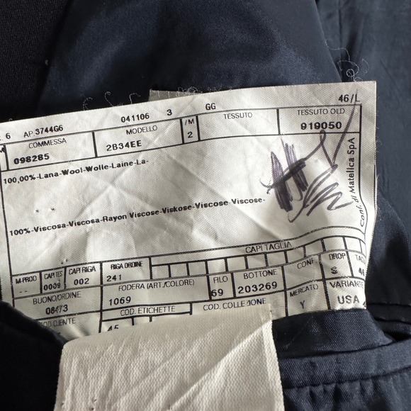 Vintage Armani Collezioni Mens Black Wool Silk Blend Suit 46L 38W - Picture 5 of 7